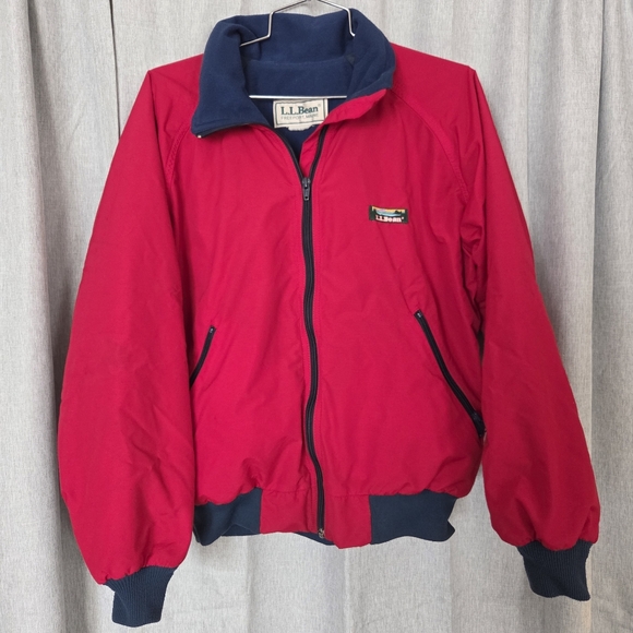L.L. Bean Jackets & Blazers - Vintage L.L. Bean Warmup Bomber Jacket Women’s S/M Red Lined Made in USA